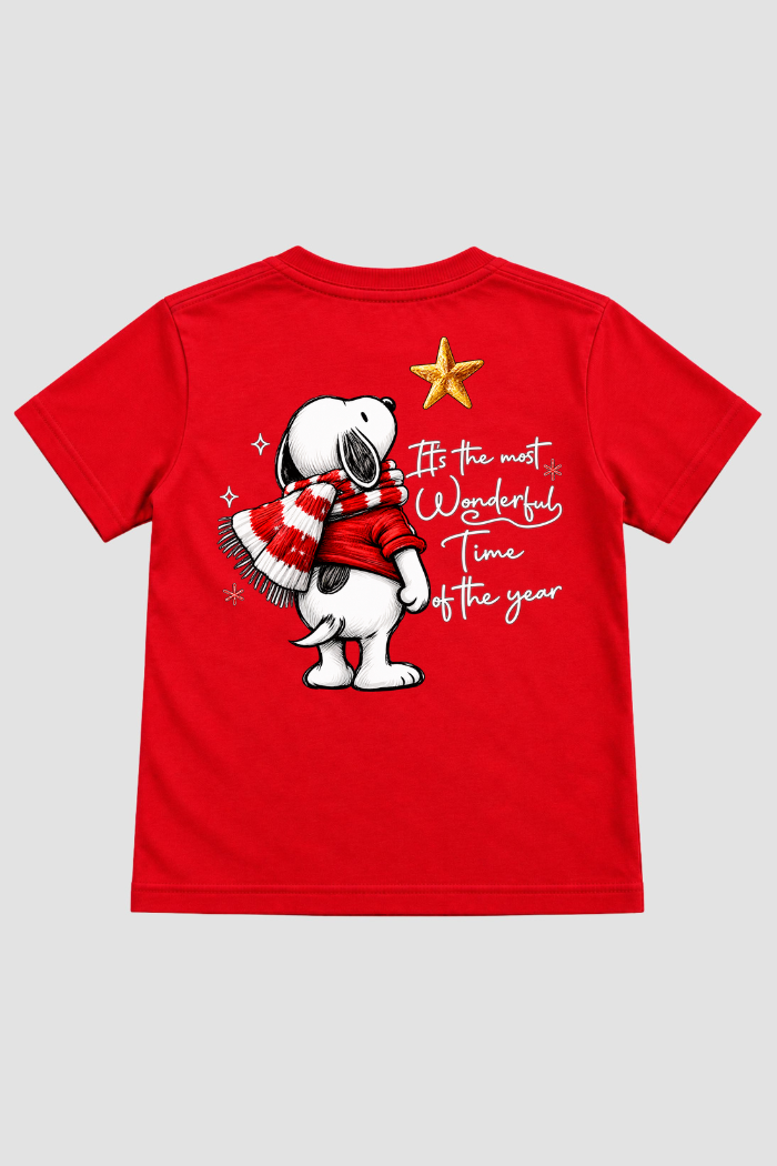Camiseta Infantil Basica Natal Snoopy- DC-NOOP-0099