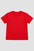 Camiseta Infantil Basica Lisa 100% Algodão - Vermelho