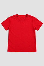 Camiseta Infantil Basica Lisa 100% Algodão - Vermelho