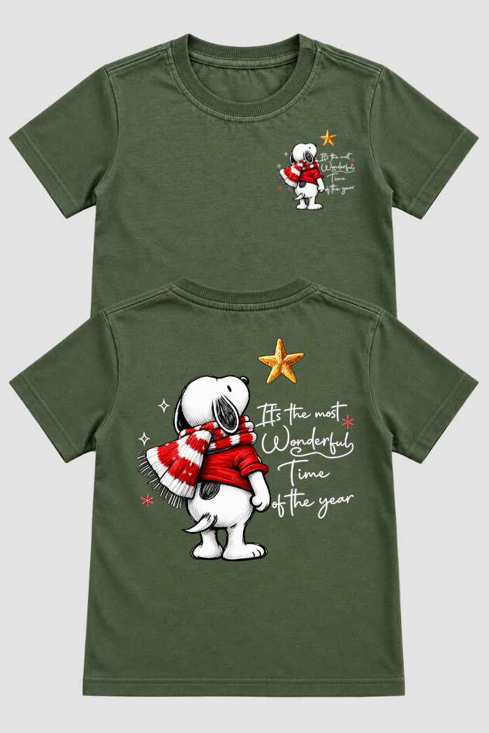 Camiseta Infantil Basica Natal Snoopy- DC-NOOP-0099