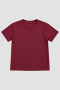 Camiseta Infantil Basica Lisa 100% Algodão - Vinho