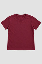 Camiseta Infantil Basica Lisa 100% Algodão - Vinho
