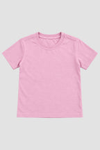 Camiseta Infantil Basica Lisa 100% Algodão - Rosa Claro