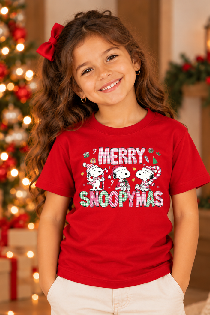 Camiseta Infantil Basica Natal Snoopy- DC-NOOP-0073
