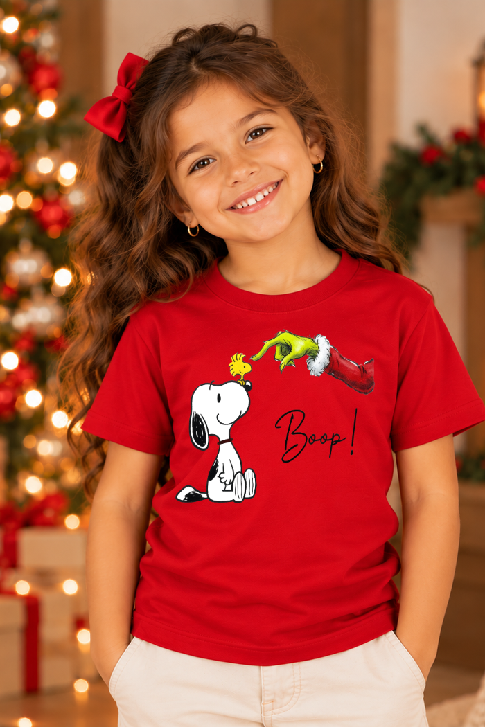 Camiseta Infantil Basica Natal Snoopy- DC-NOOP-0082