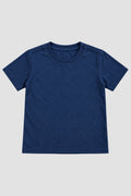 Camiseta Infantil Basica Lisa 100% Algodão - Azul Marinho