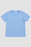 Camiseta Infantil Basica Lisa 100% Azul-Bebê
