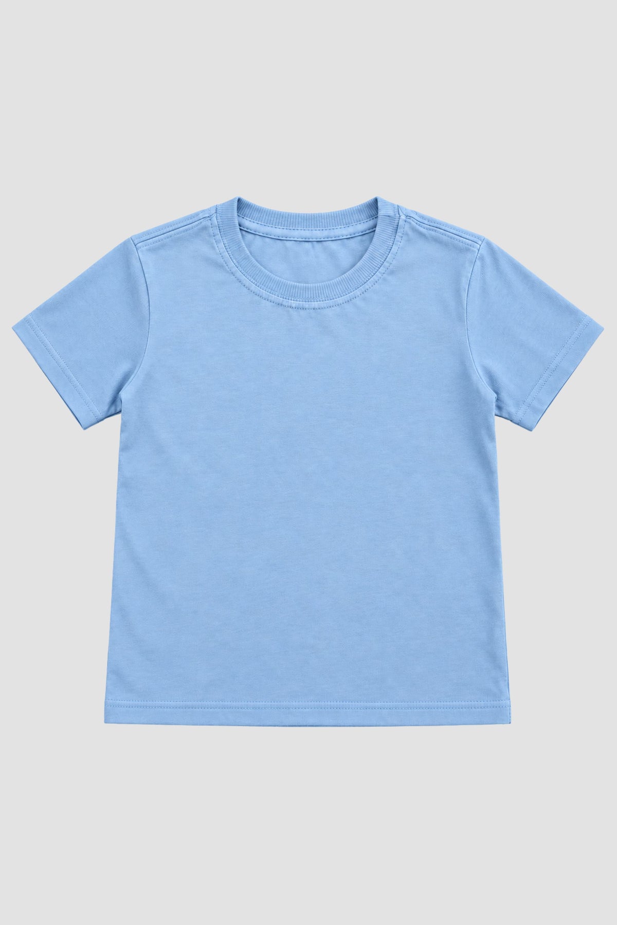 Camiseta Infantil Basica Lisa 100% Azul-Bebê