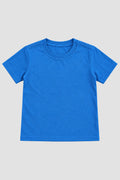 Camiseta Infantil Basica Lisa 100% Algodão - Azul