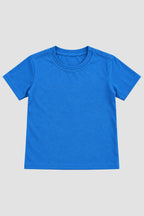 Camiseta Infantil Basica Lisa 100% Algodão - Azul