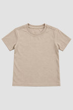 Camiseta Infantil Basica Lisa 100% Algodão - Caqui