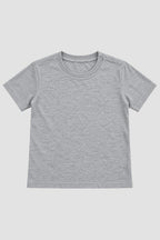 Camiseta Infantil Basica Lisa 100% Algodão - Cinza