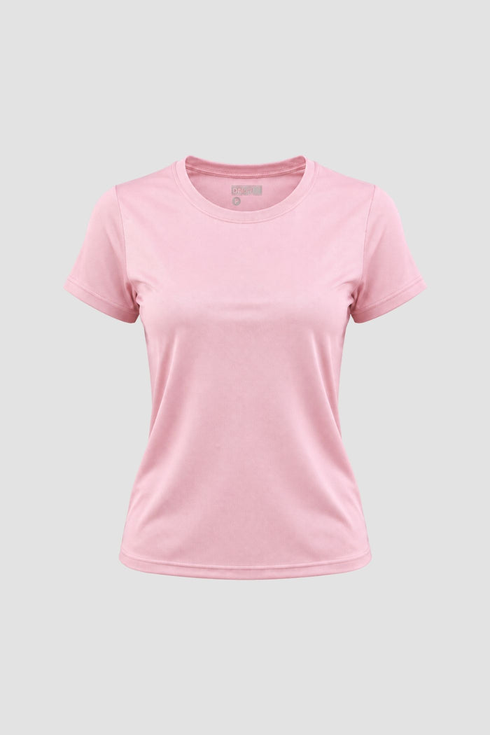 Camiseta Dryfit Baby Look Feminina - Rosa Claro