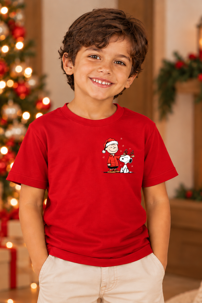 Camiseta Infantil Basica Natal Snoopy- DC-NOOP-0052