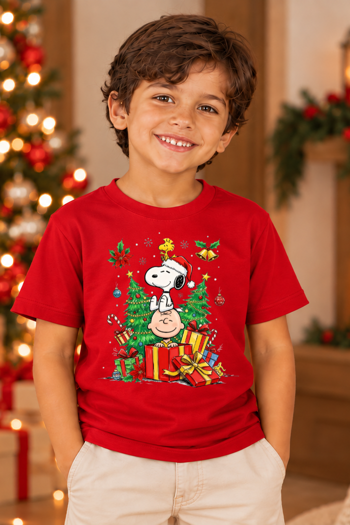 Camiseta Infantil Basica Natal Snoopy- DC-NOOP-0053