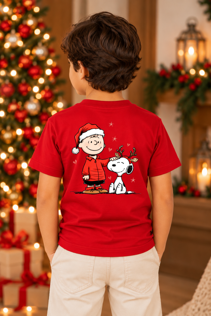 Camiseta Infantil Basica Natal Snoopy- DC-NOOP-0052