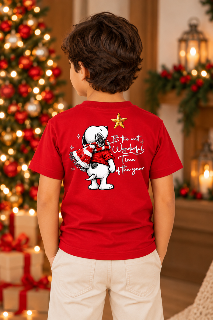 Camiseta Infantil Basica Natal Snoopy- DC-NOOP-0099