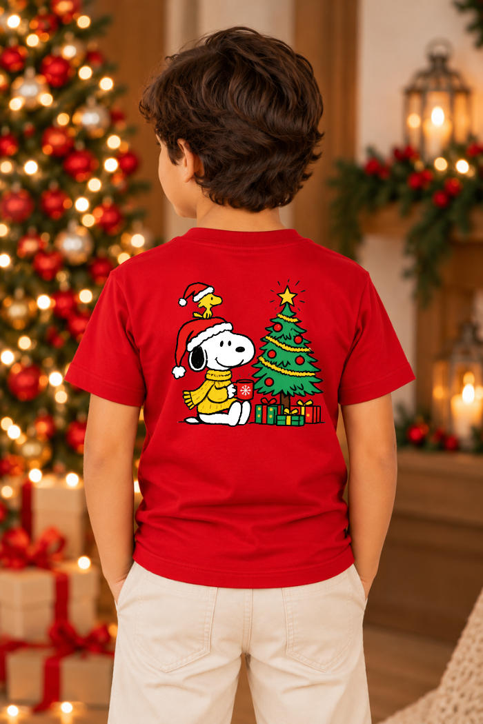Camiseta Infantil Basica Natal Snoopy- DC-NOOP-0096