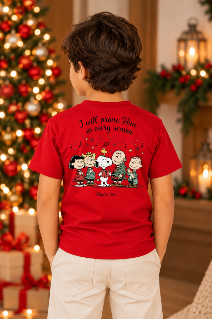 Camiseta Infantil Basica Natal Snoopy- DC-NOOP-0064