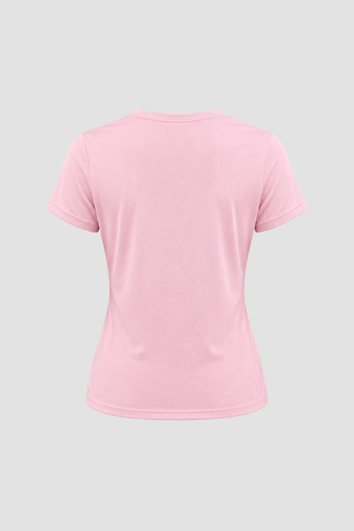 Camiseta Dryfit Baby Look Feminina - Rosa Claro
