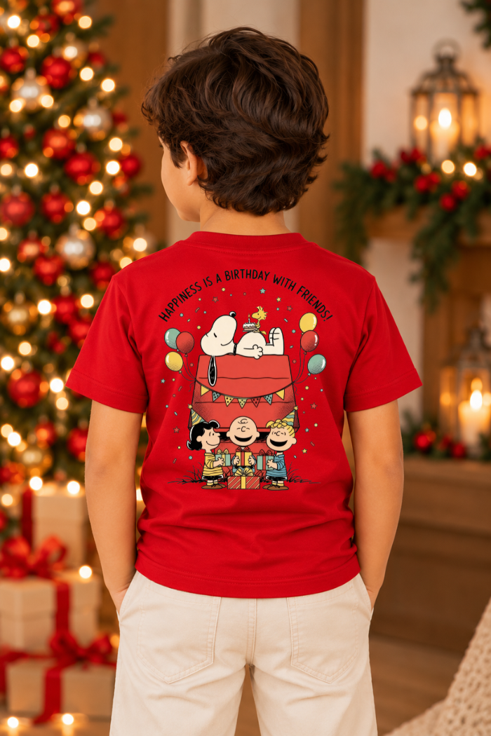 Camiseta Infantil Basica Natal Snoopy- DC-NOOP-0075