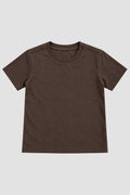 Camiseta Infantil Basica Lisa 100% Algodão - Marrom
