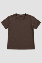 Camiseta Infantil Basica Lisa 100% Algodão - Marrom