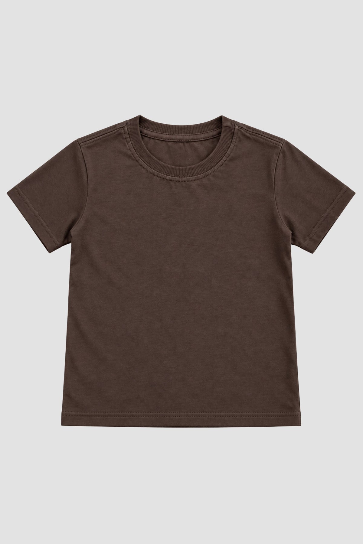 Camiseta Infantil Basica Lisa 100% Algodão - Marrom