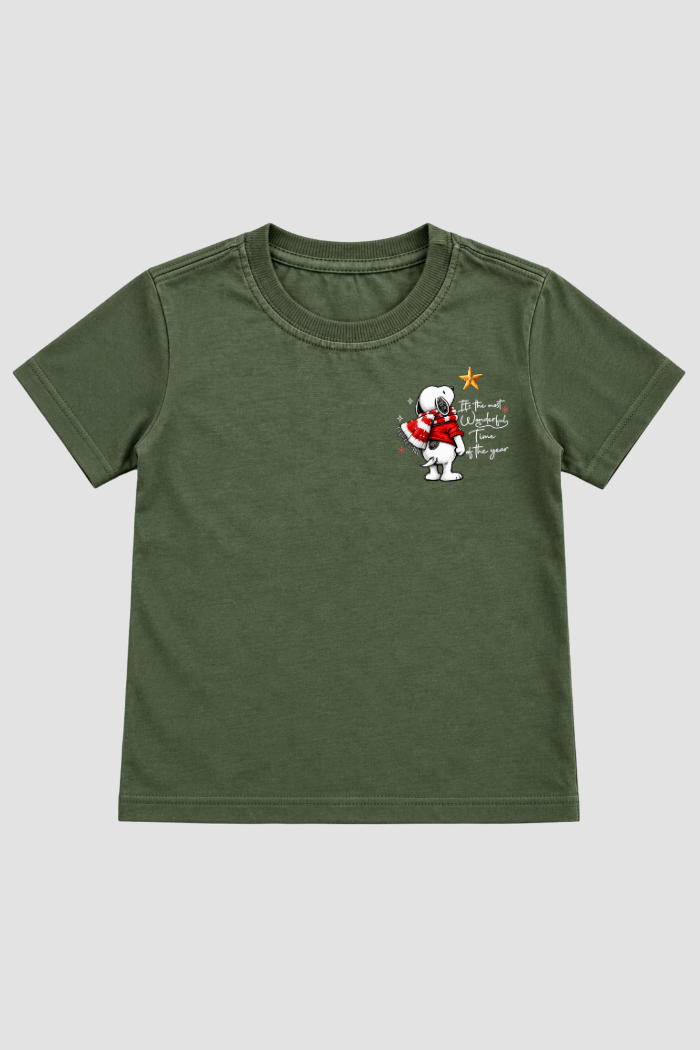 Camiseta Infantil Basica Natal Snoopy- DC-NOOP-0099