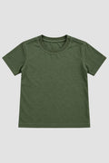 Camiseta Infantil Basica Lisa 100% Algodão - Verde Militar