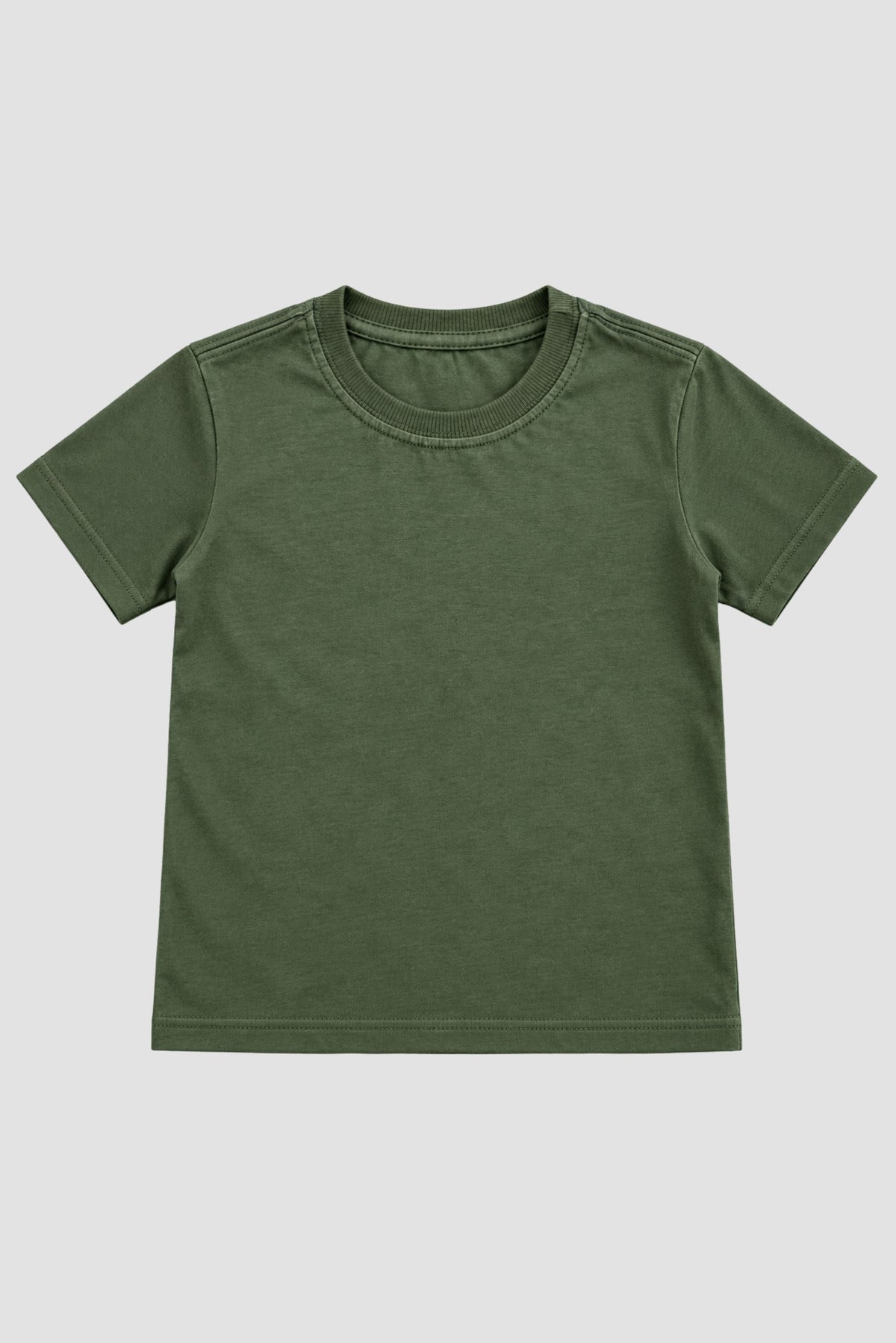 Camiseta Infantil Basica Lisa 100% Algodão - Verde Militar
