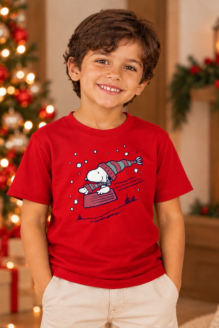 Camiseta Infantil Basica Natal Snoopy- DC-NOOP-0027
