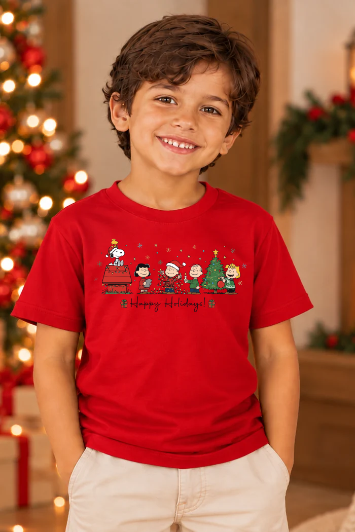 Camiseta Infantil Basica Natal Snoopy- DC-NOOP-0035
