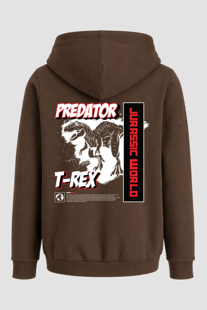Moletom Canguru Streetwear Unissex Com Capuz | Predator Jurassic T-Rex Est. 314-313