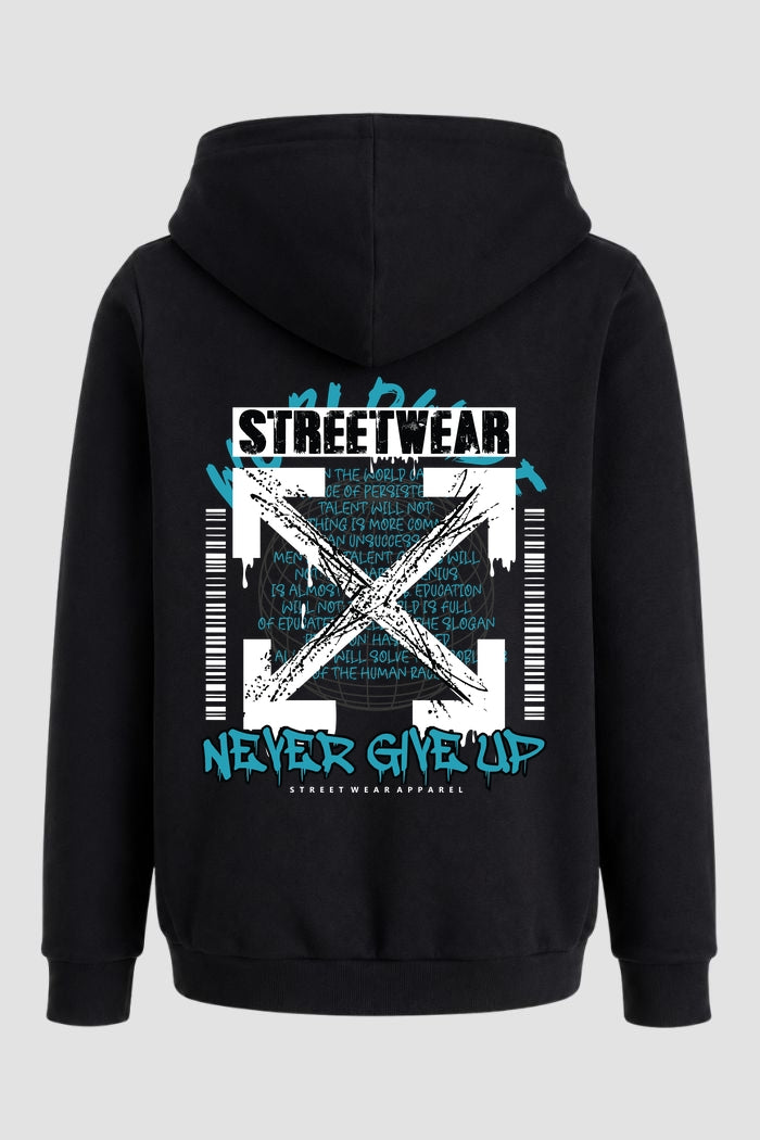Moletom Canguru Streetwear Unissex Com Capuz | Never Give Up Est.322-321