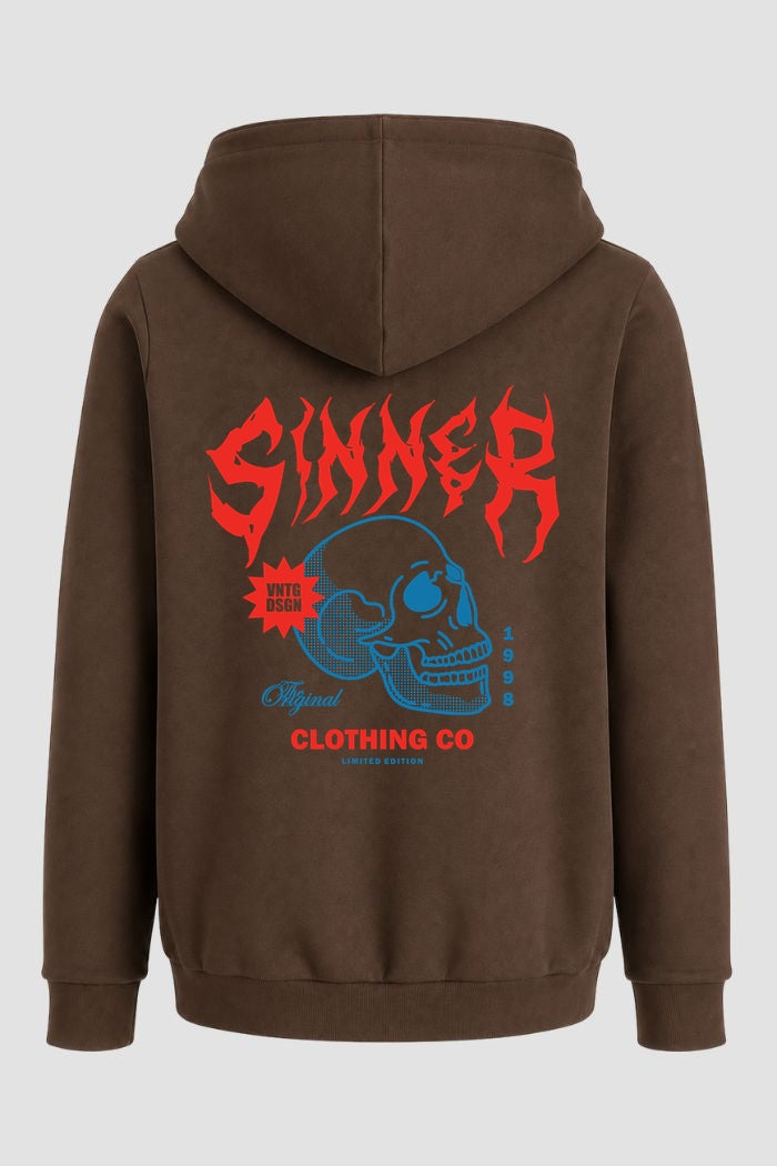 Moletom Canguru Streetwear Unissex Com Capuz | Sinner Skull Est.324-323