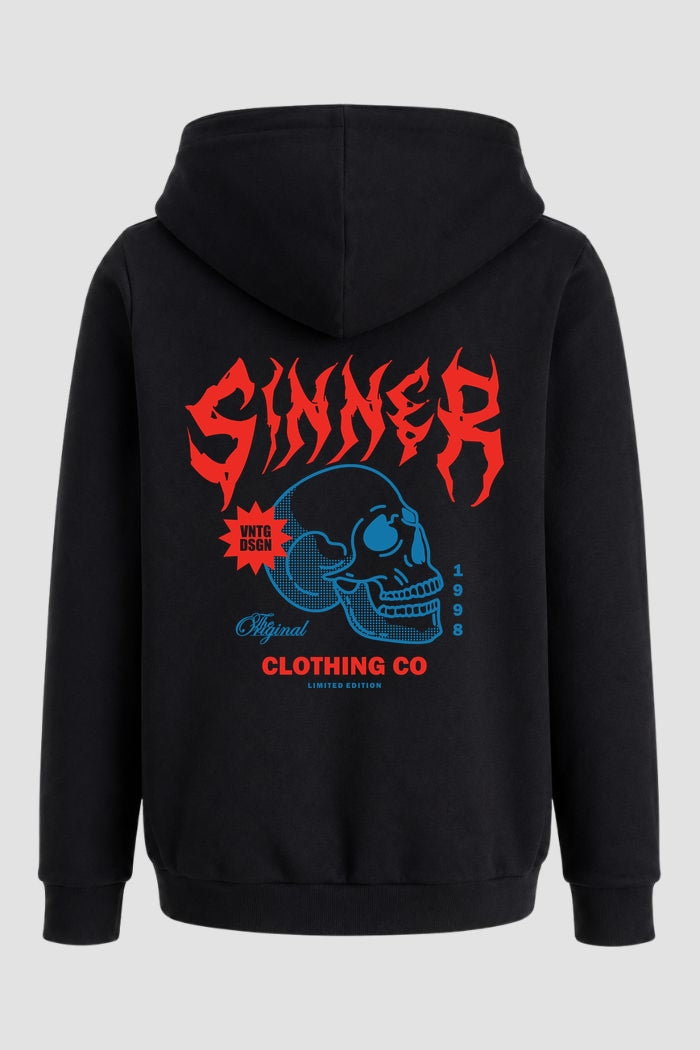 Moletom Canguru Streetwear Unissex Com Capuz | Sinner Skull Est.324-323