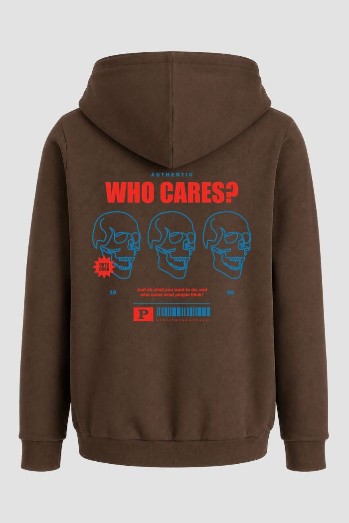 Moletom Canguru Streetwear Unissex Com Capuz | Who Cares Skull Est.330-329