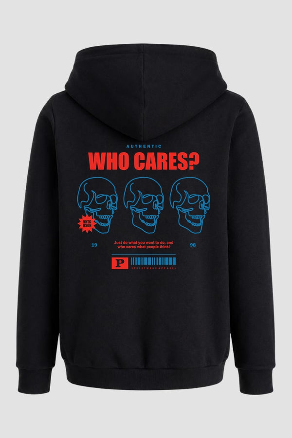 Moletom Canguru Streetwear Unissex Com Capuz | Who Cares Skull Est.330-329