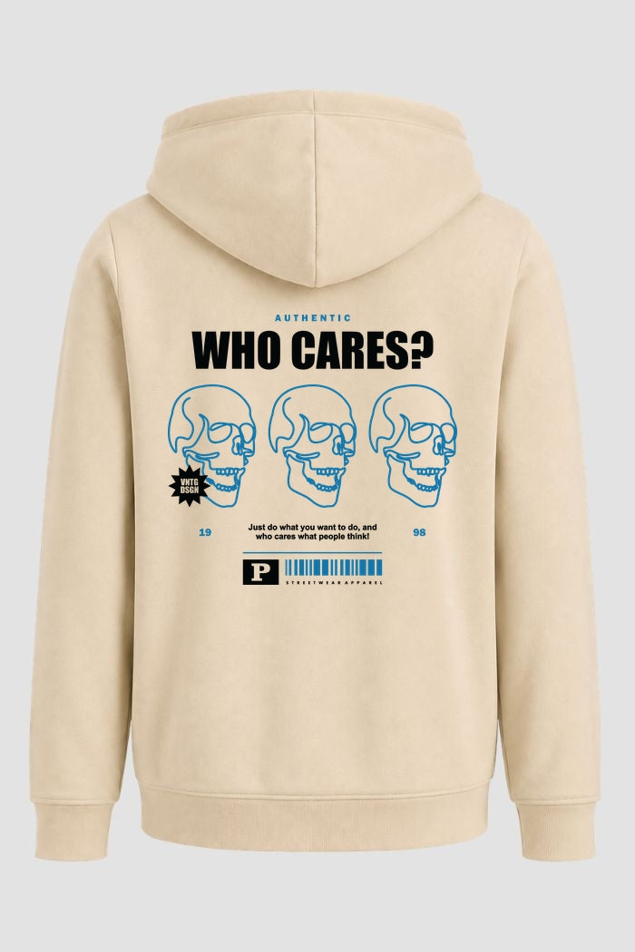 Moletom Canguru Streetwear Unissex Com Capuz | Who Cares Skull Est.330-329