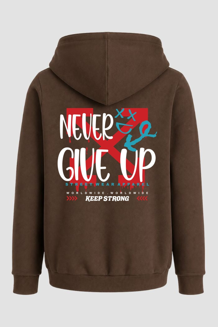 Moletom Canguru Streetwear Unissex Com Capuz | Never Give X Up Est.336-335