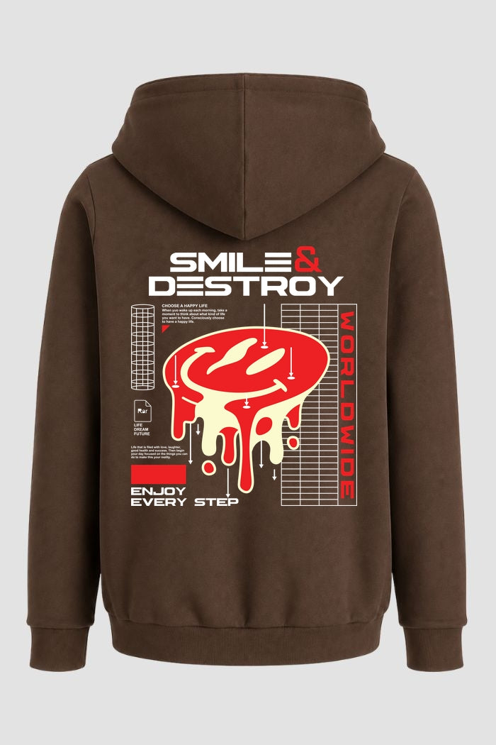 Moletom Canguru Streetwear Unissex Com Capuz | Smile and Destroy Est.344-343