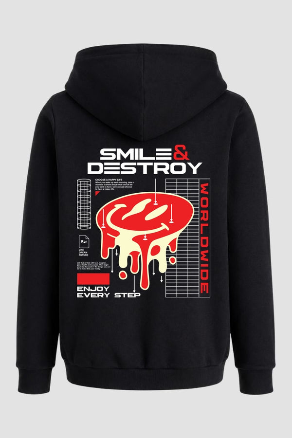 Moletom Canguru Streetwear Unissex Com Capuz | Smile and Destroy Est.344-343