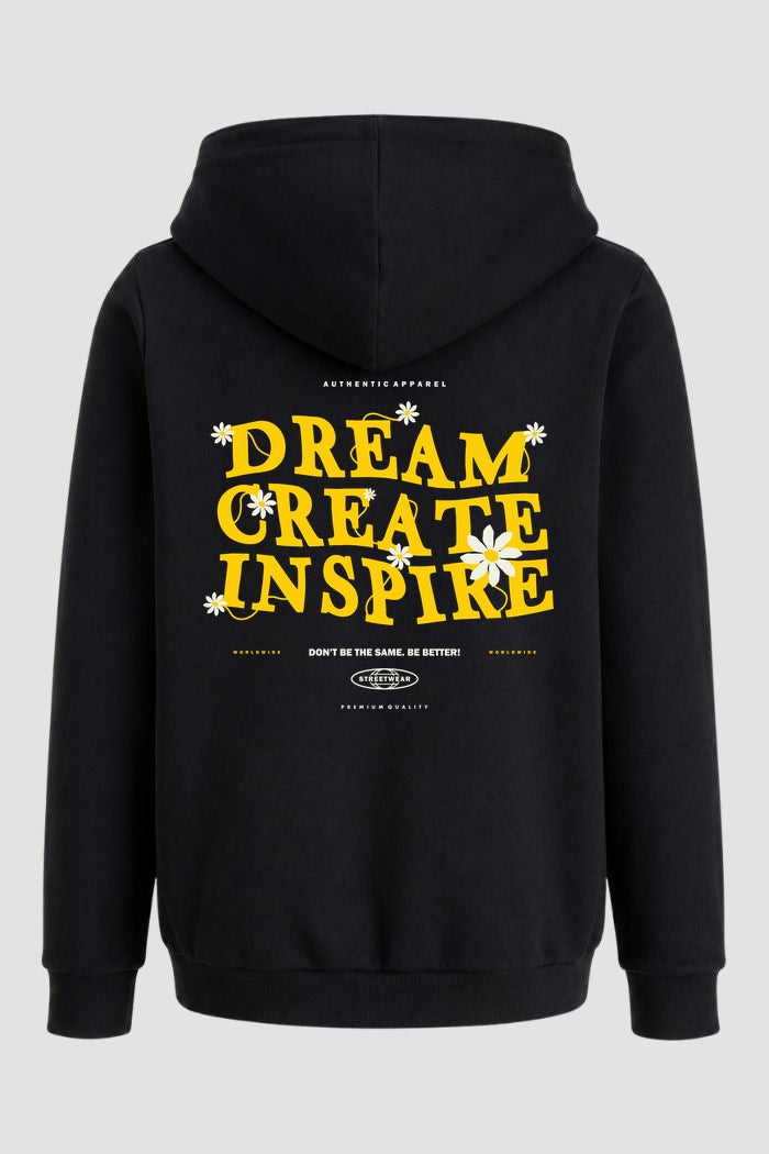 Moletom Canguru Streetwear Unissex Com Capuz | Dream Create Inspire Est.359-360