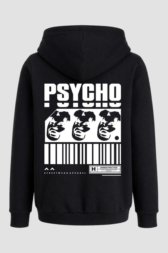 Moletom Canguru Streetwear Unissex Com Capuz | Psycho Est.369-368