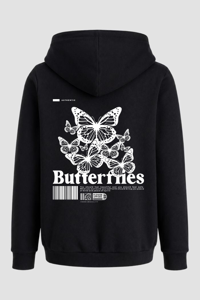 Moletom Canguru Streetwear Unissex Com Capuz | Butterflies Est.377-378
