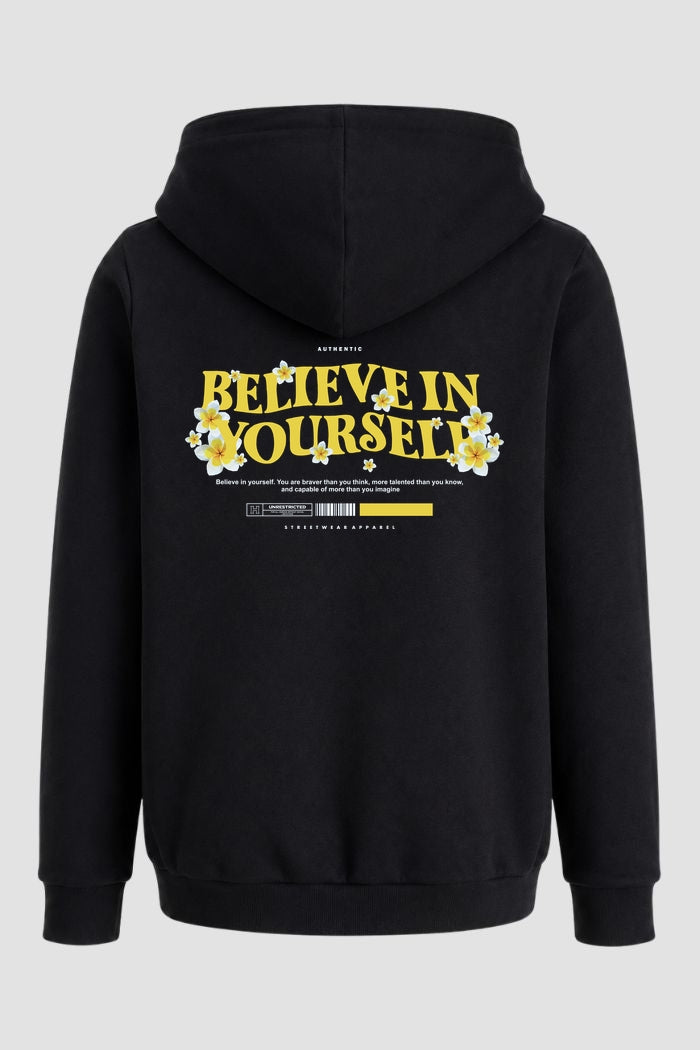 Moletom Canguru Streetwear Unissex Com Capuz | Believe In Yourself Est.384-383