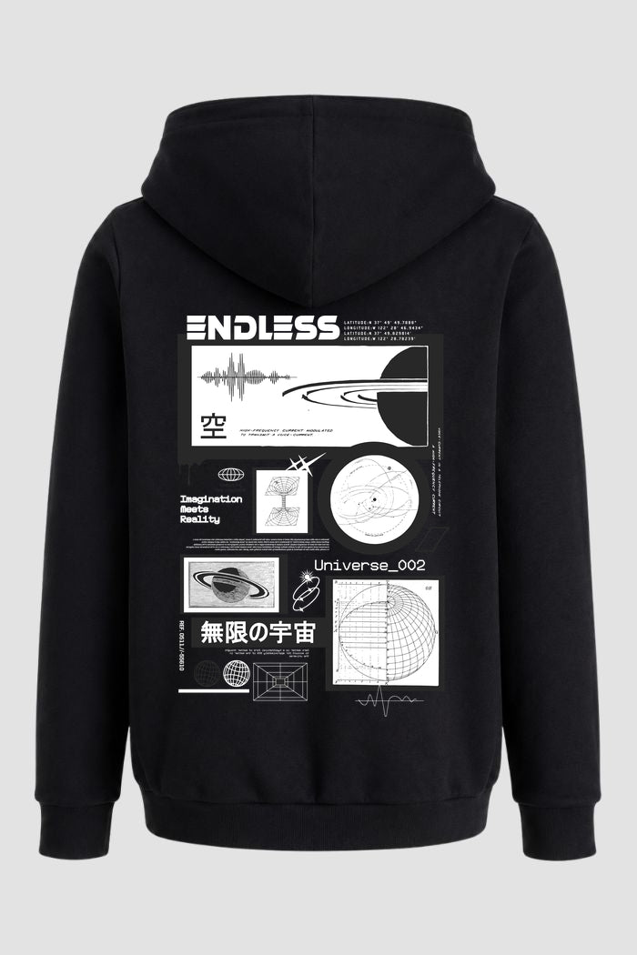Moletom Canguru Streetwear Unissex Com Capuz | Endless Saturn Est.407-408
