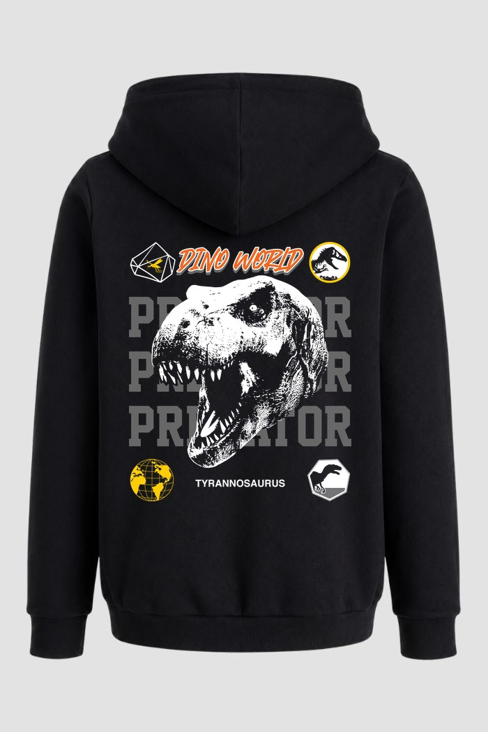Moletom Canguru Streetwear Unissex Com Capuz | Dino Word Predator Est.333-334