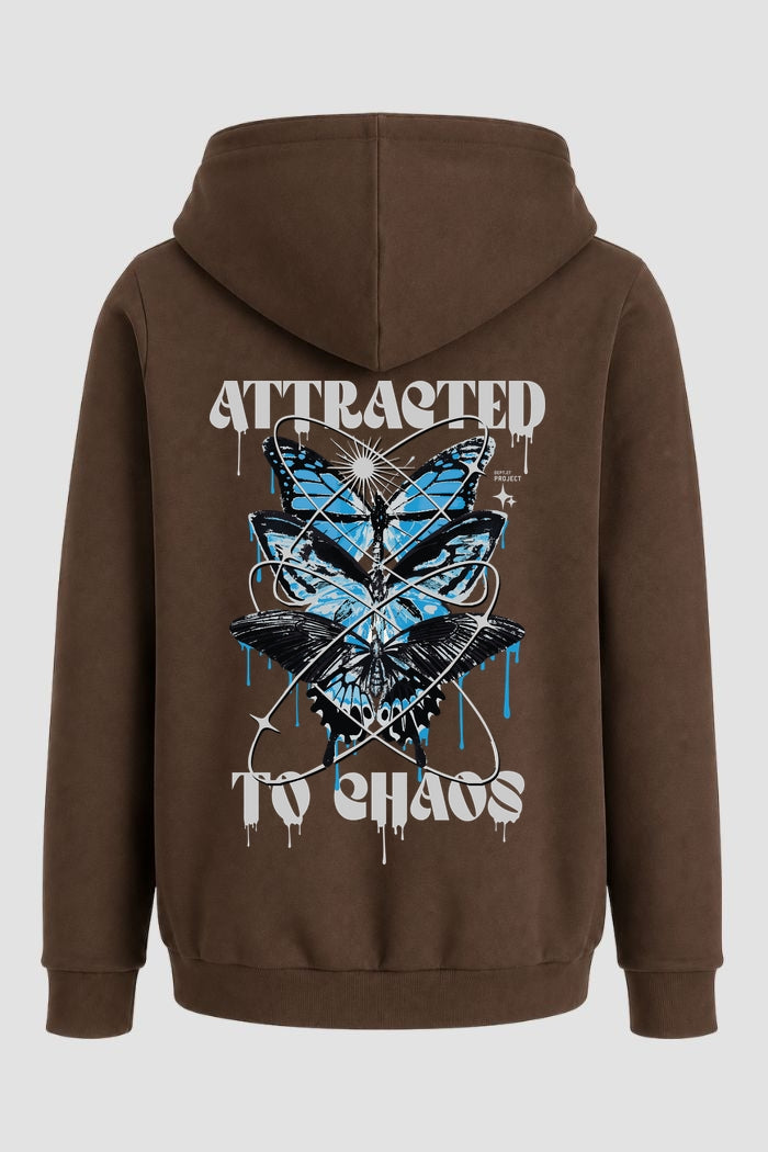 Moletom Canguru Streetwear Unissex Com Capuz | Attracted To Chaos Est 457-458